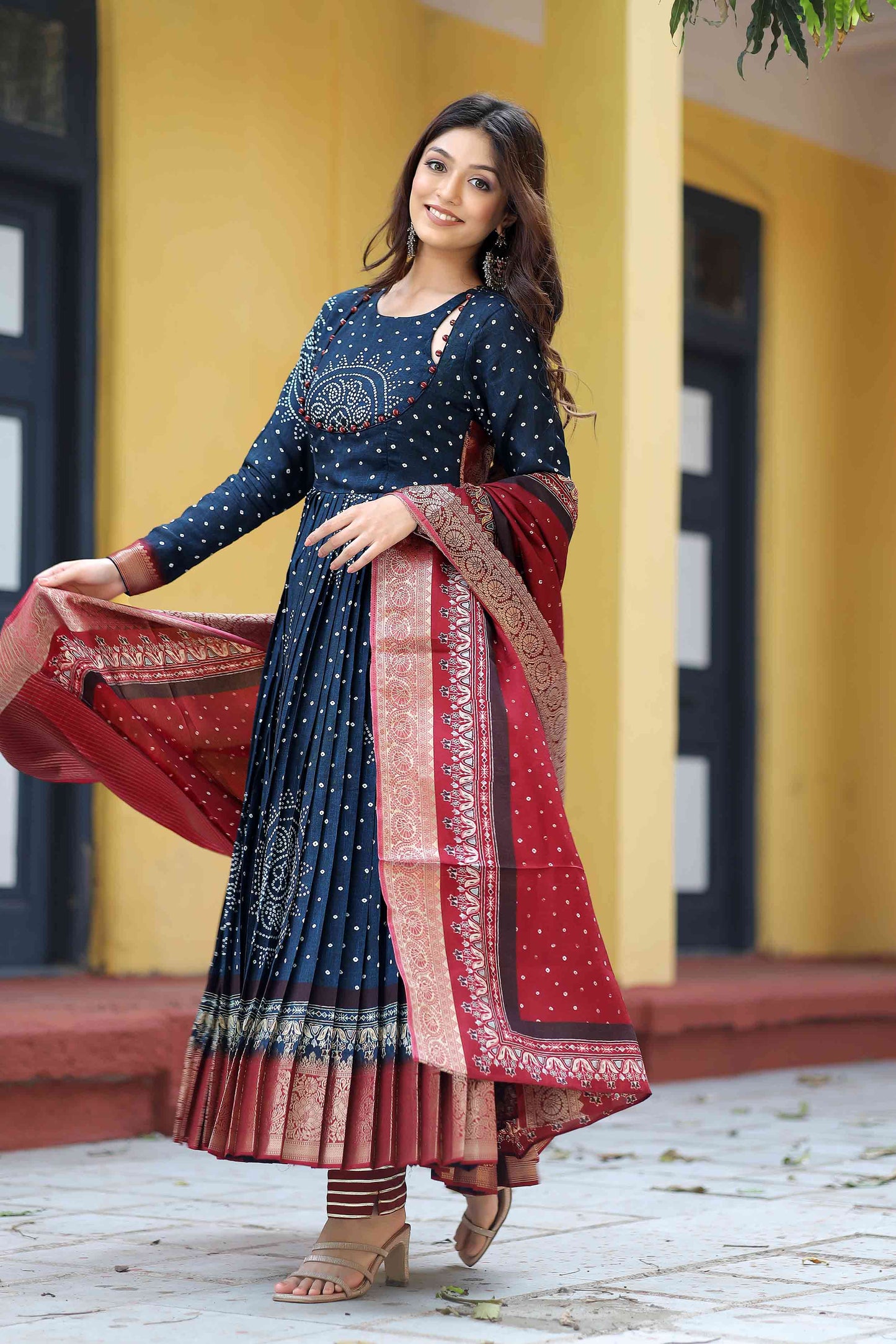 Shayla Bandhani Anarkali PC726