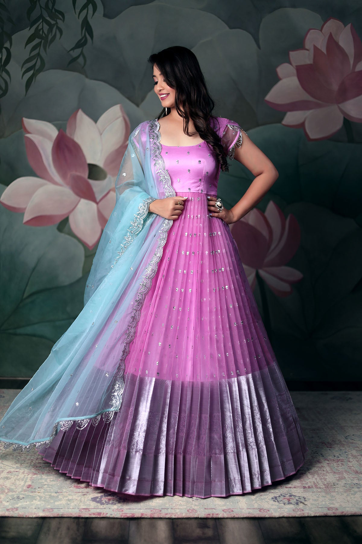 SIDDHI ORGANZA ANARKALI DRESS BK643N