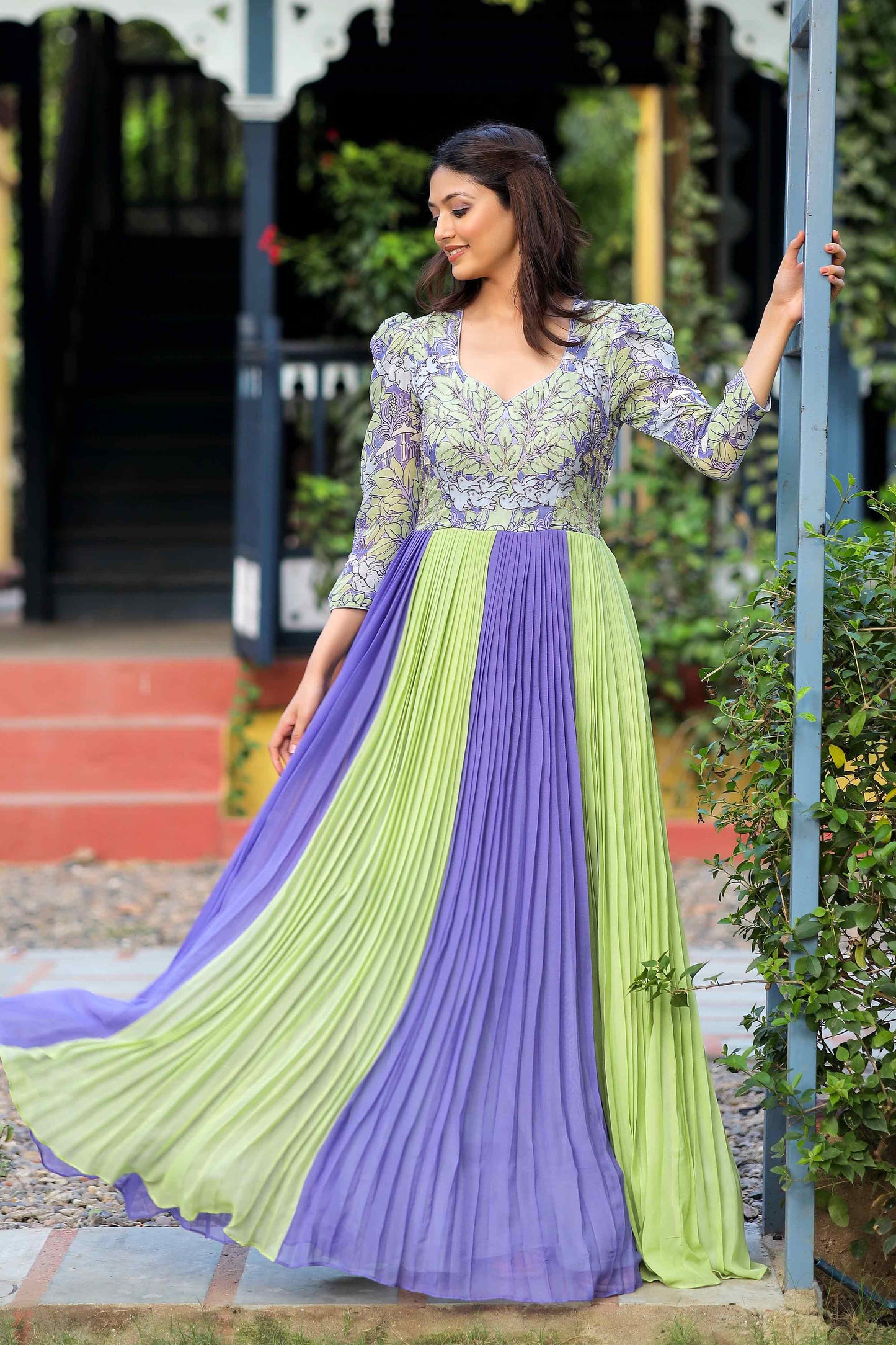 Songbird Georgette Dress In Lilac PC725