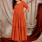 Tangerine Cotton Midi Dress in Yam PC816