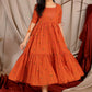 Tangerine Cotton Midi Dress in Yam PC816