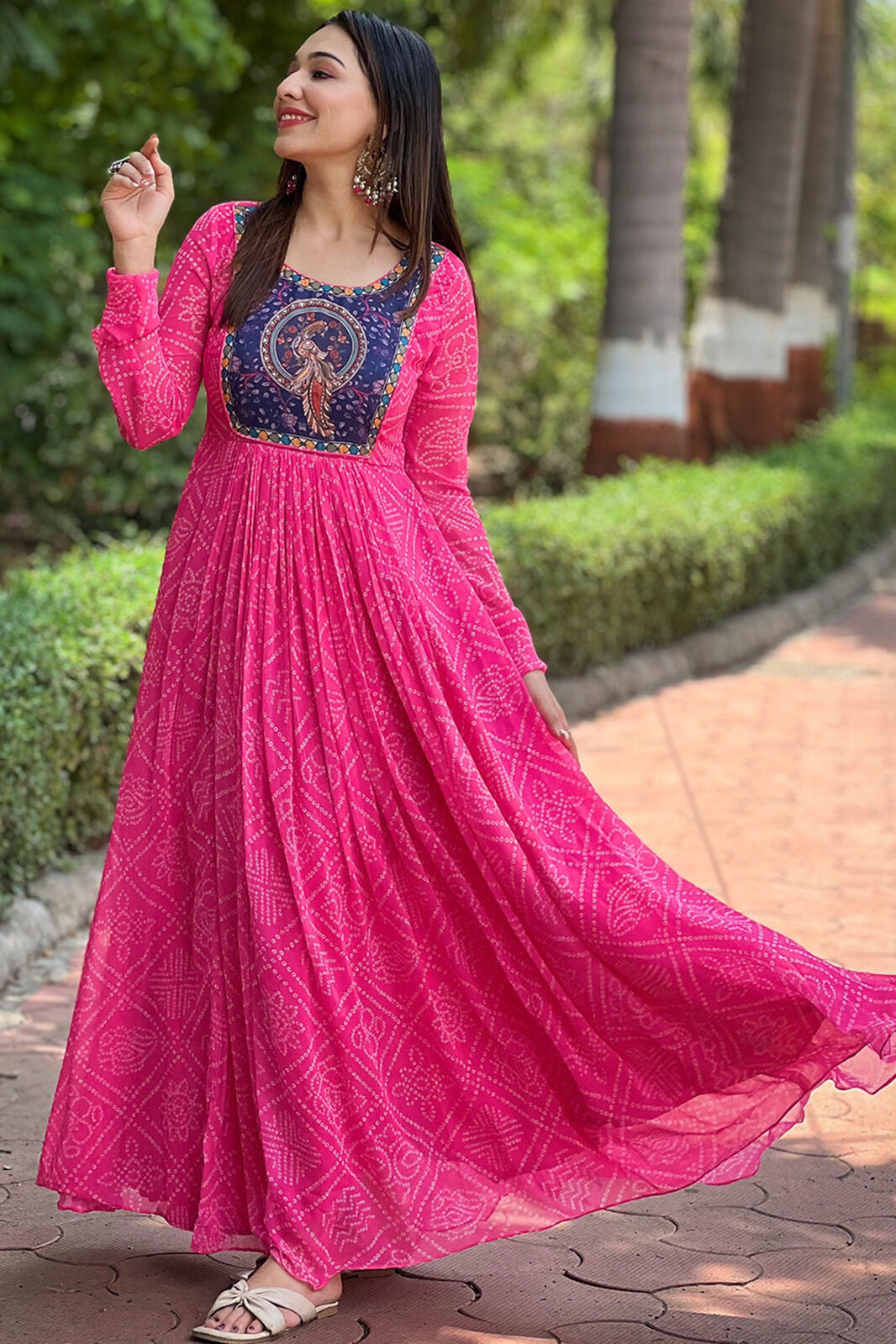 Trisha Bandhej Print Dress PC920N