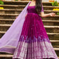 DARK VIOLET ORGANZA MIRROR DRESS BK691N