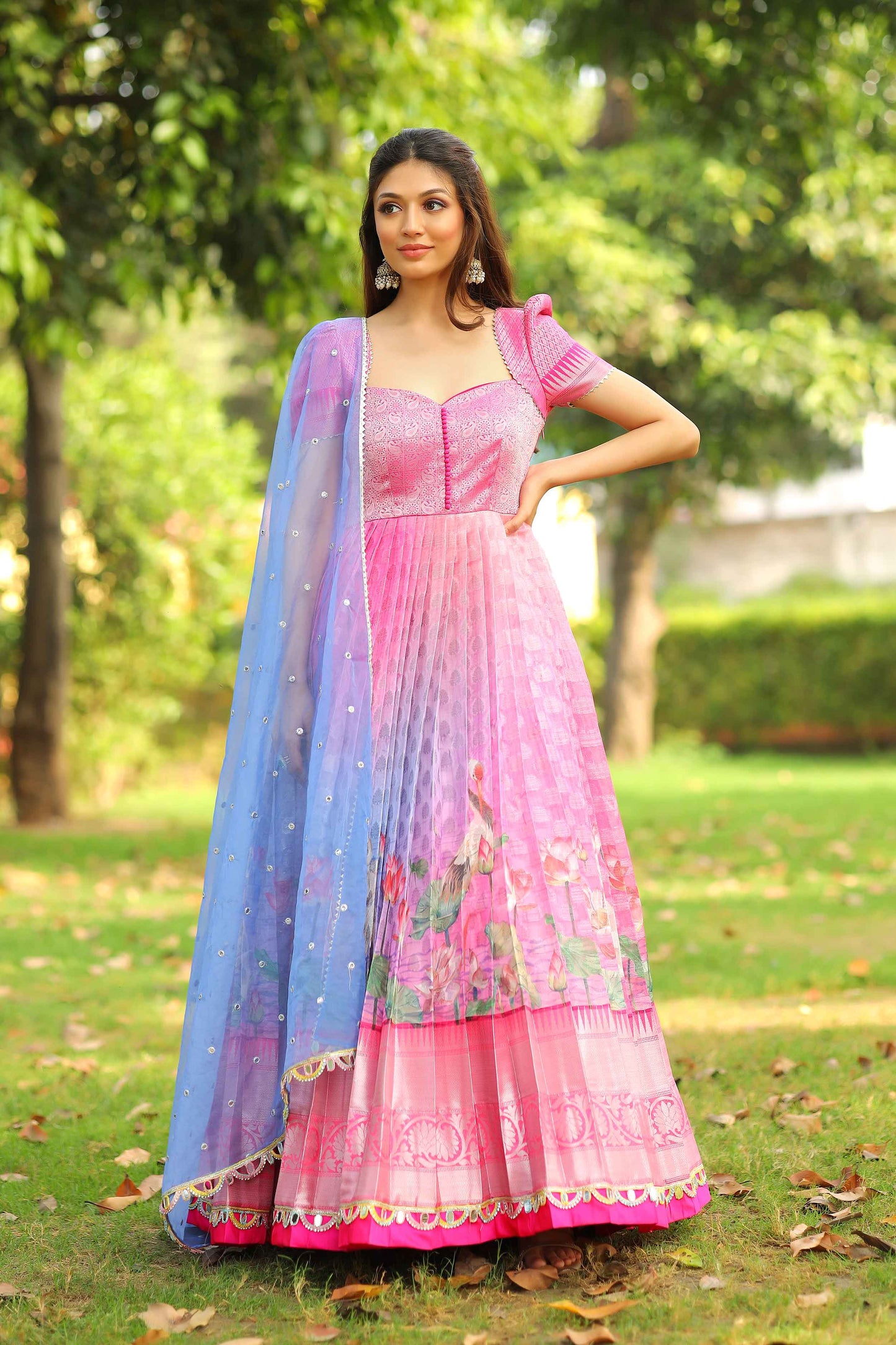 Kalapi Long Banarasi Dress  PC750