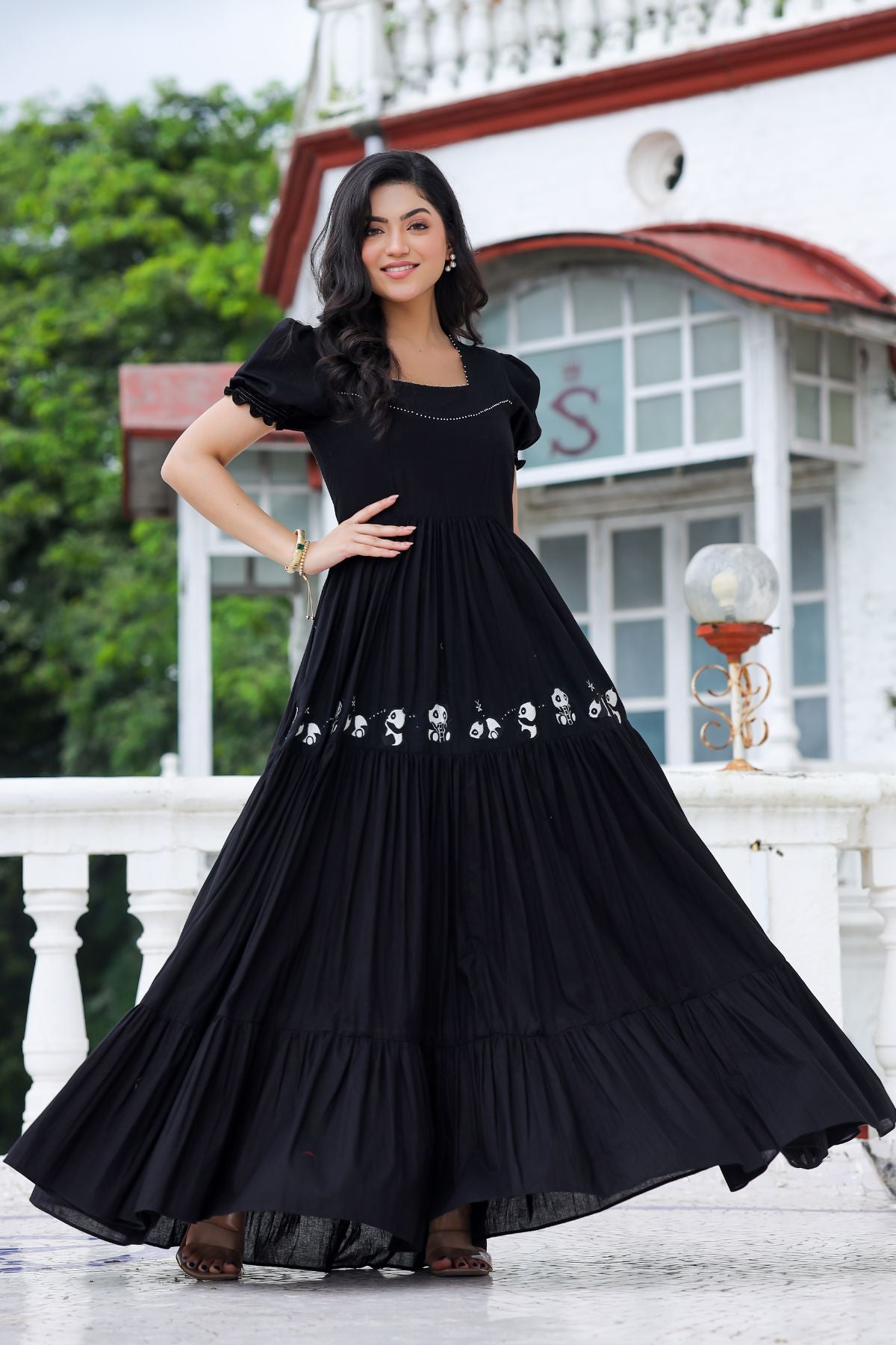 Midnight Black Long Frock PC905N