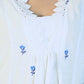 White Blue Embroidery Kurta Pant Set PC15