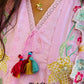 Pink Premium Cotton Embroidered Kurta Set with Cutwork Dupatta
