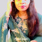 Emerald Green Mul Chanderi Appliqué Work Suit Set | Navaratri Look 03