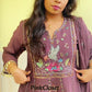 Brown Embroidered Anarkali / Navaratri look 06
