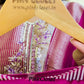 Burgundy Giraffe Tissue Handwork Suit Set with Two-Tone Dupatta | Navaratri Look 04