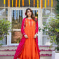 Orange chinnon suit