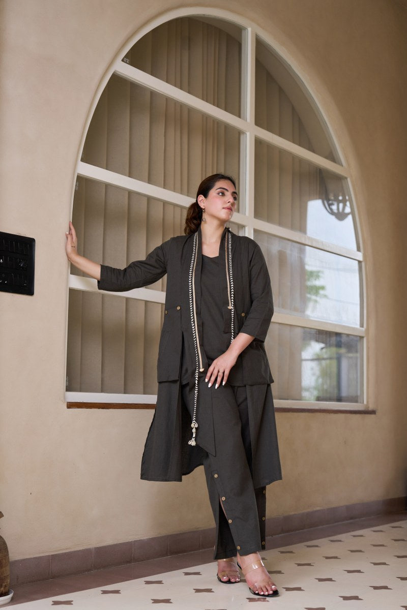 Grey Three Piece Shell Co ord Set