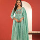 Floral embroidery Mint Mul cotton suit