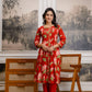 Red floral pintux 3pc suit