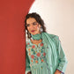 Floral embroidery Mint Mul cotton suit