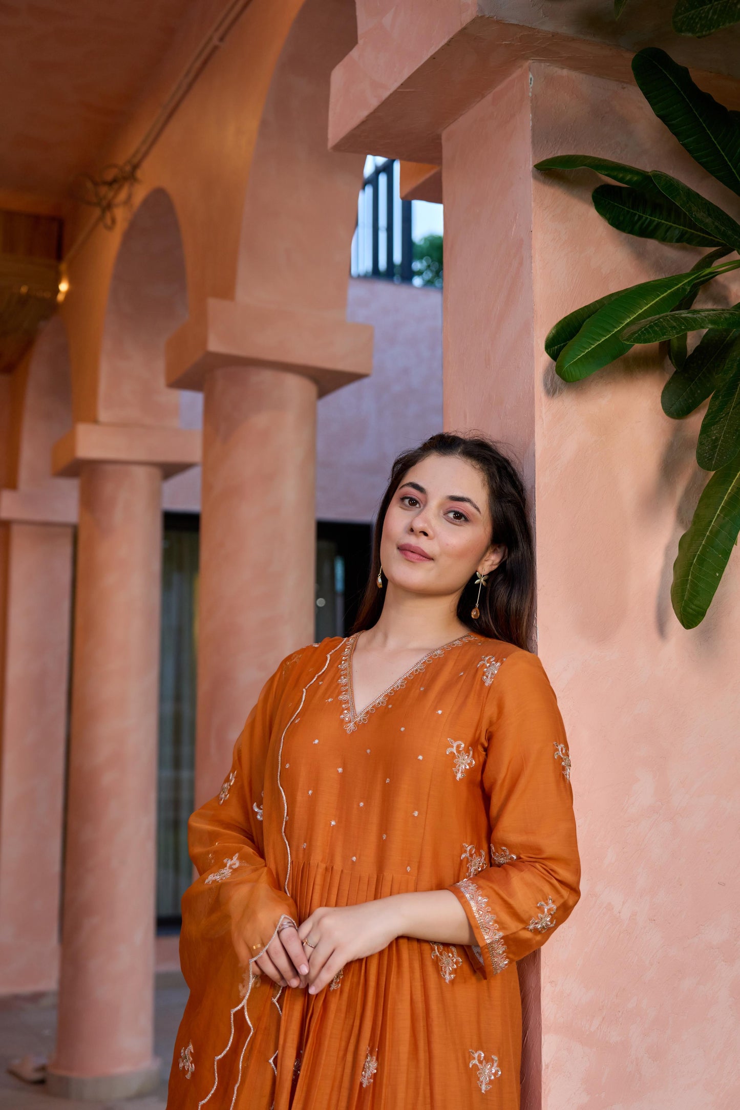 Amber Dusk Mul Chanderi Suit Set