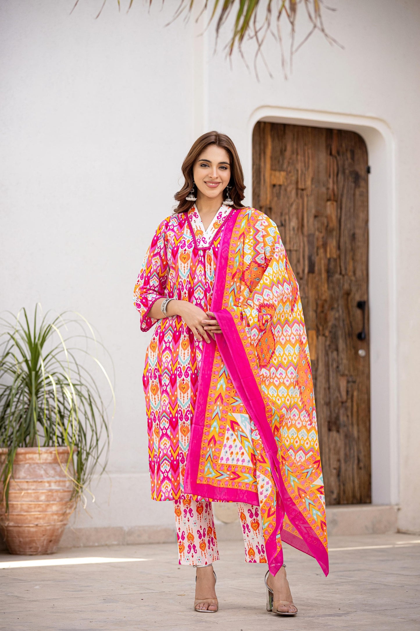 Cotton digital printed suit