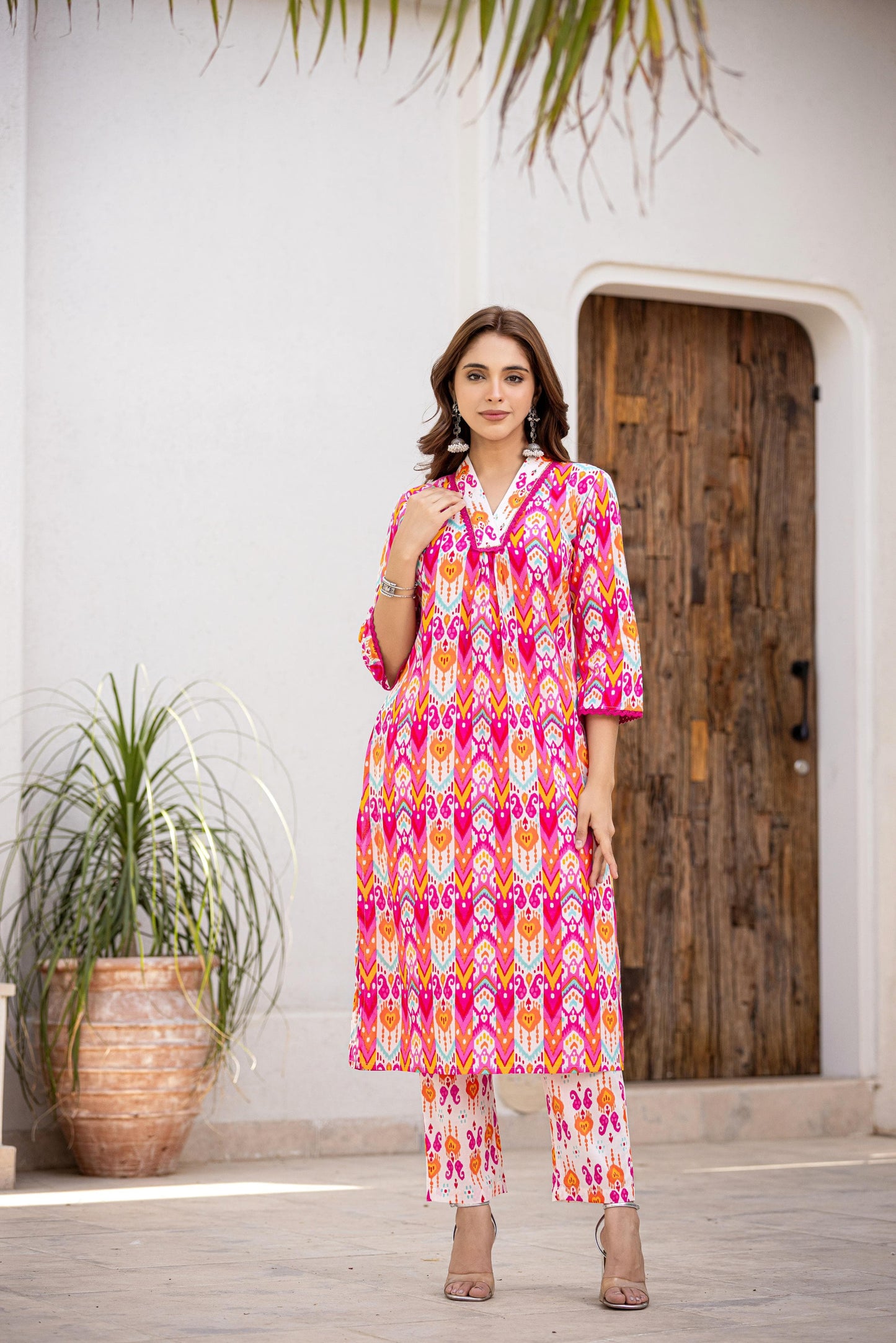 Cotton digital printed suit