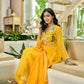 Handwork mul chanderi  yellow suit