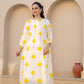 Yellow white  Mul Cotton A Line Kurta Set