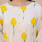 Yellow white  Mul Cotton A Line Kurta Set