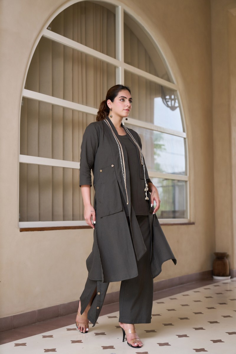 Grey Three Piece Shell Co ord Set