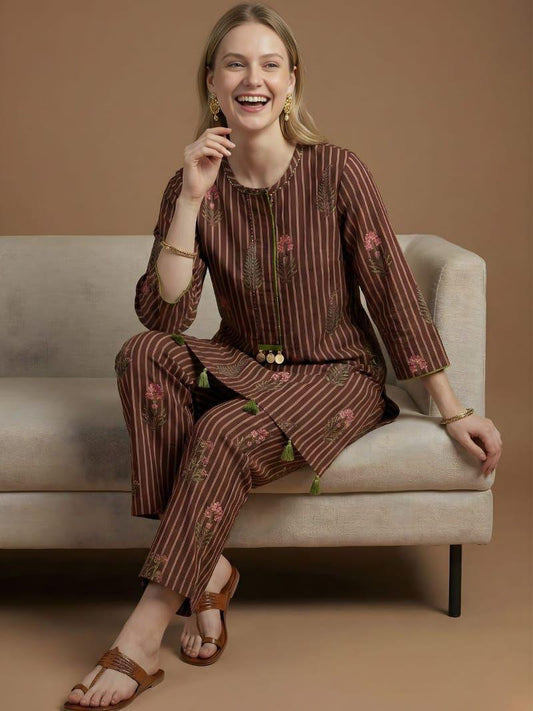 Brown coord set