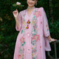 Pink Premium Cotton Embroidered Kurta Set with Cutwork Dupatta