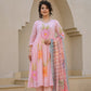 Floral painted  mul cotton suit