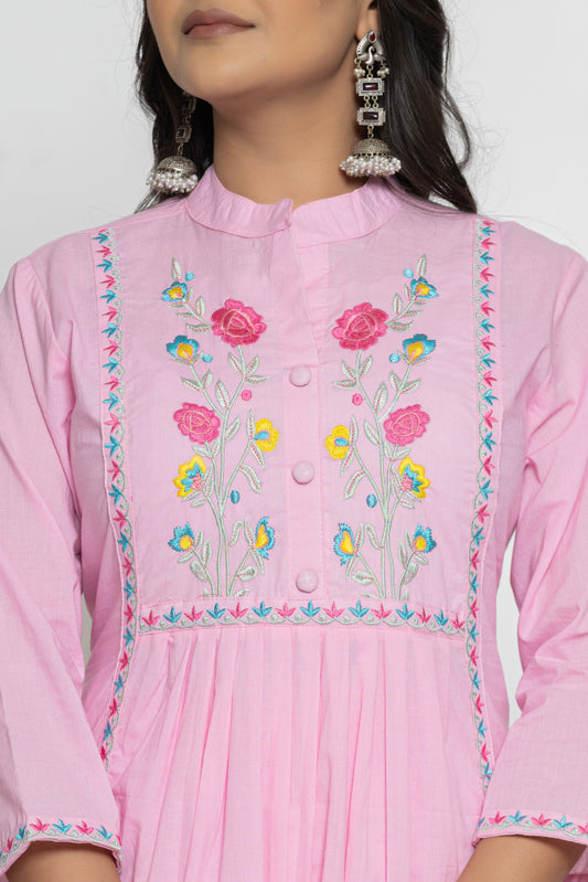 Ombré  cotton embroidery suit