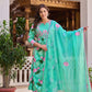 Sea green cross stitch 3pc suit