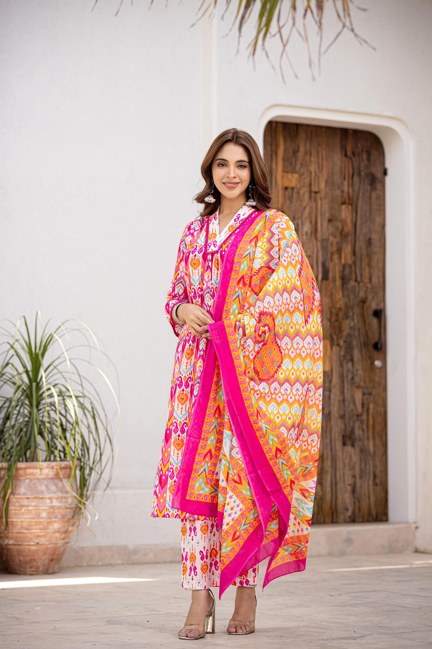 Cotton digital printed suit