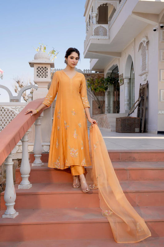 Pastel orange suit