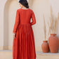 Mul chanderi orange sequence suit