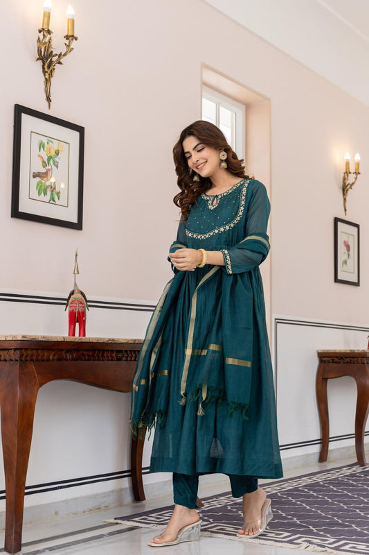 Mul chanderi sequence suit