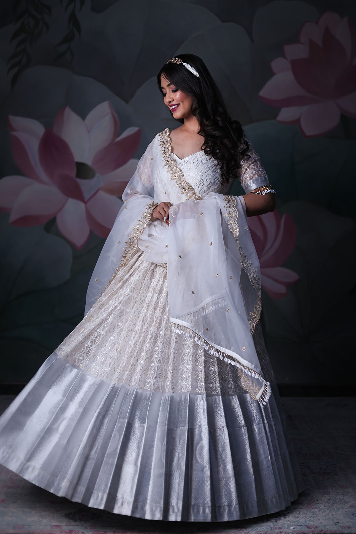 TRIVENI ORGANZA ANARKALI DRESS BK633N