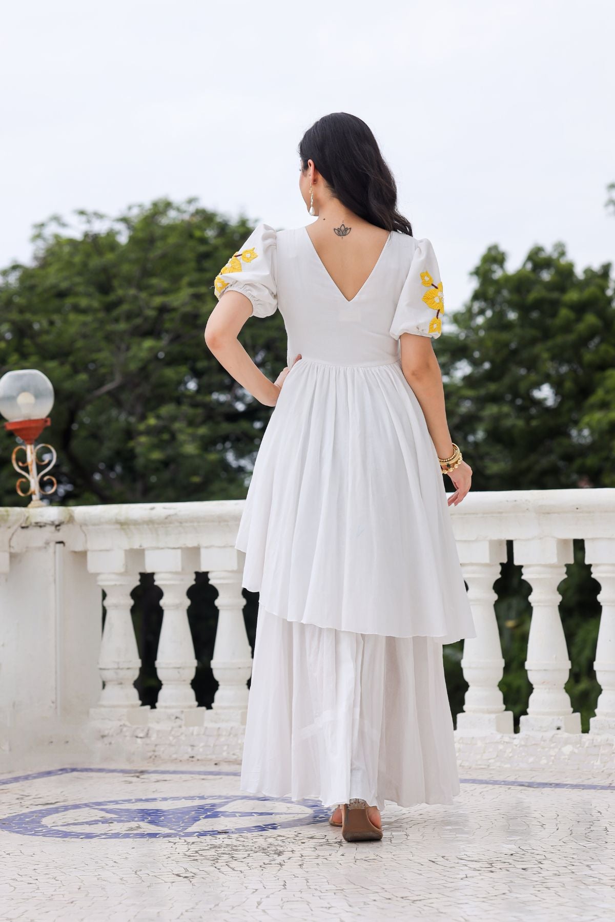 White Marigold Long Frock PC913N