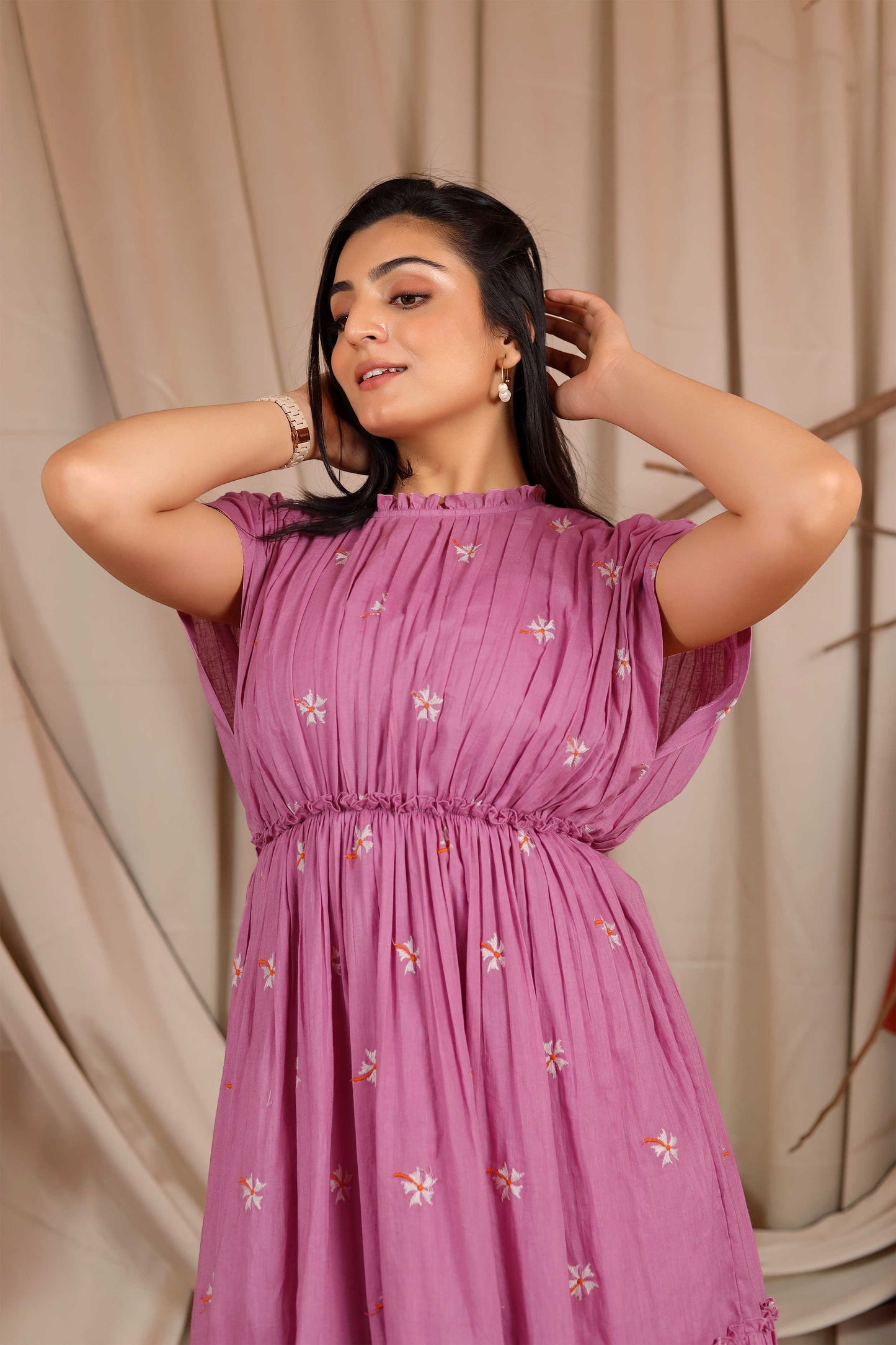 Zoya Summer Midi Dress in Lilac PC824