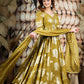 Olive Jeqcard Anarkali Dress BK610N