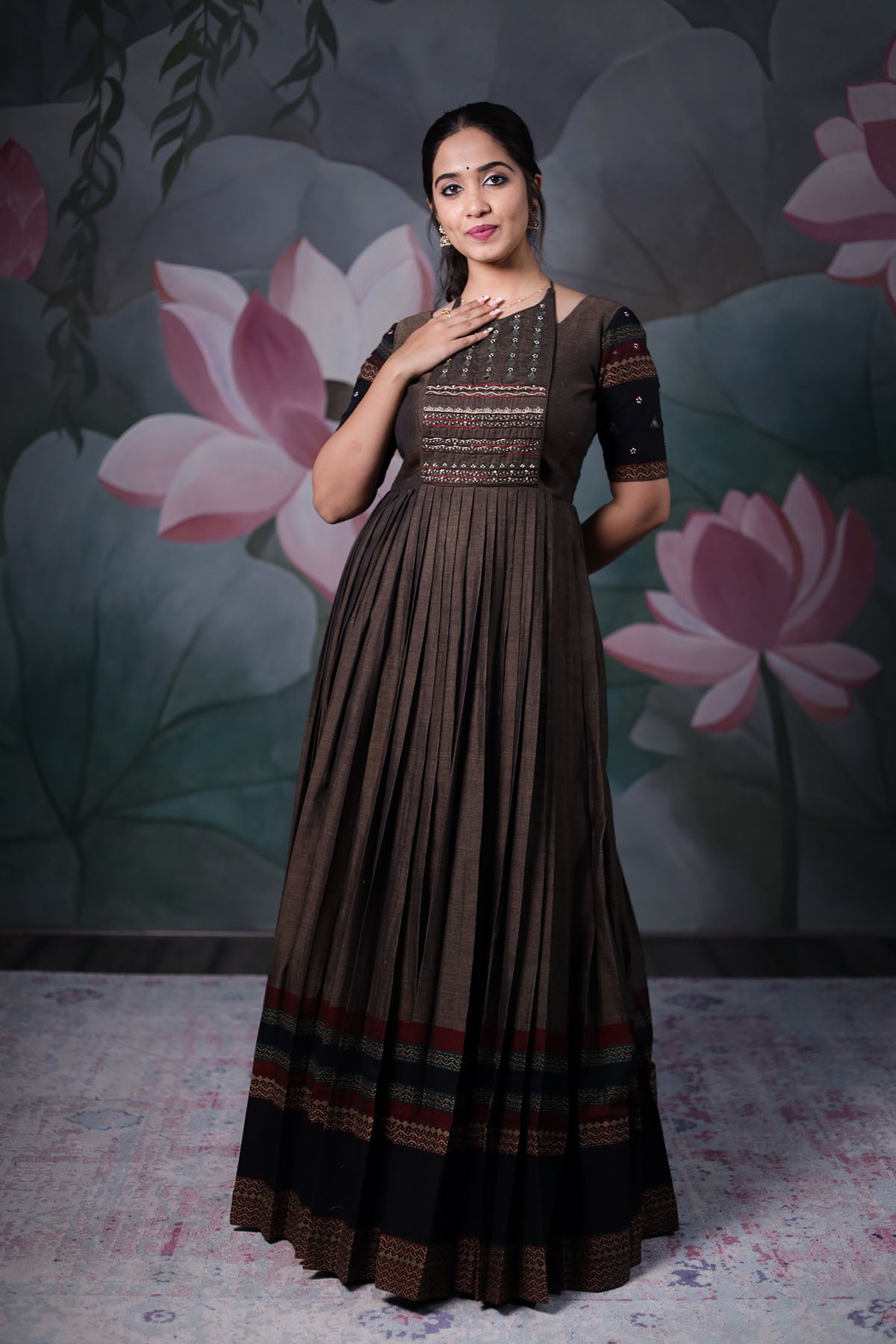 Grey handloom dress BK568N