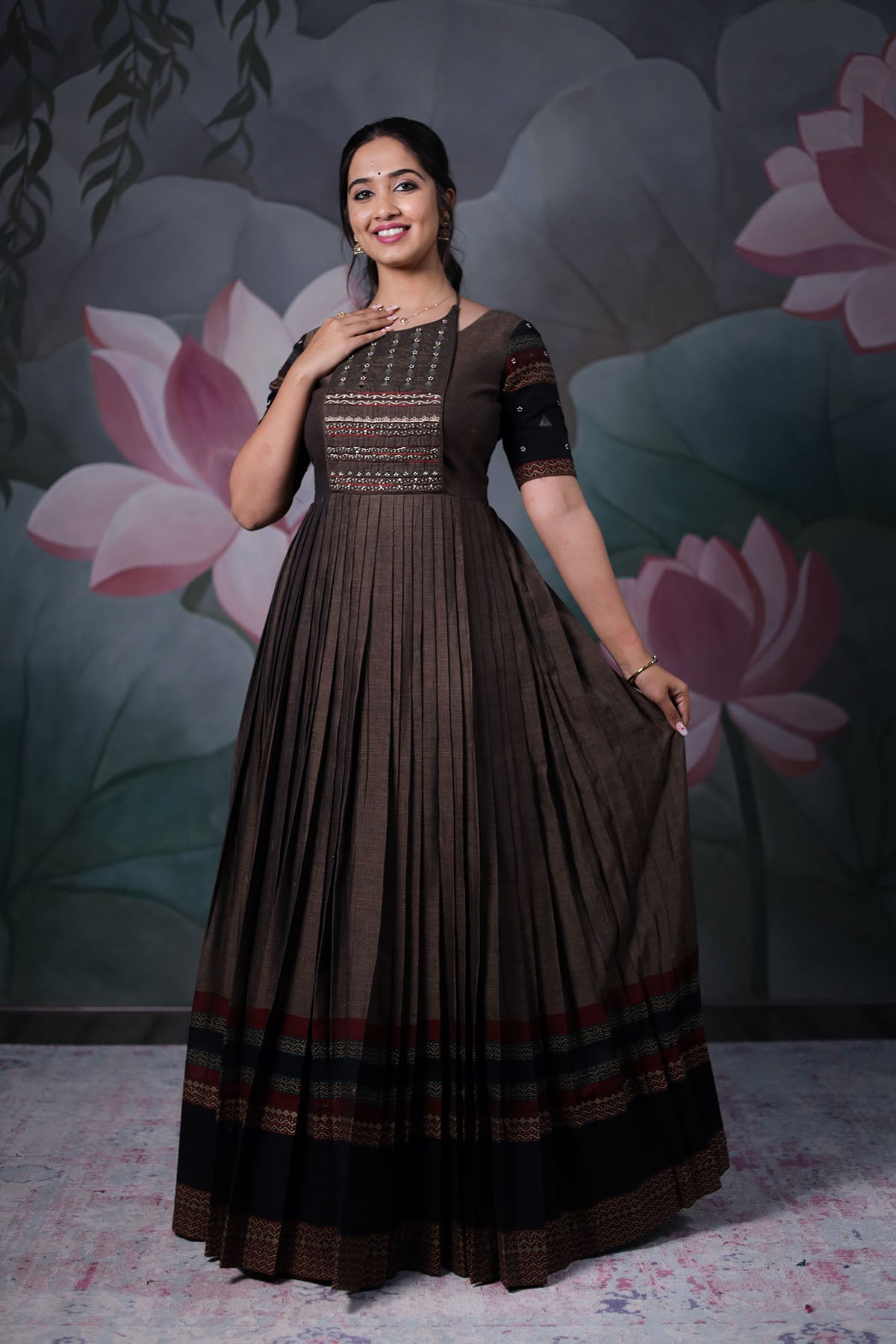 Grey handloom dress BK568N