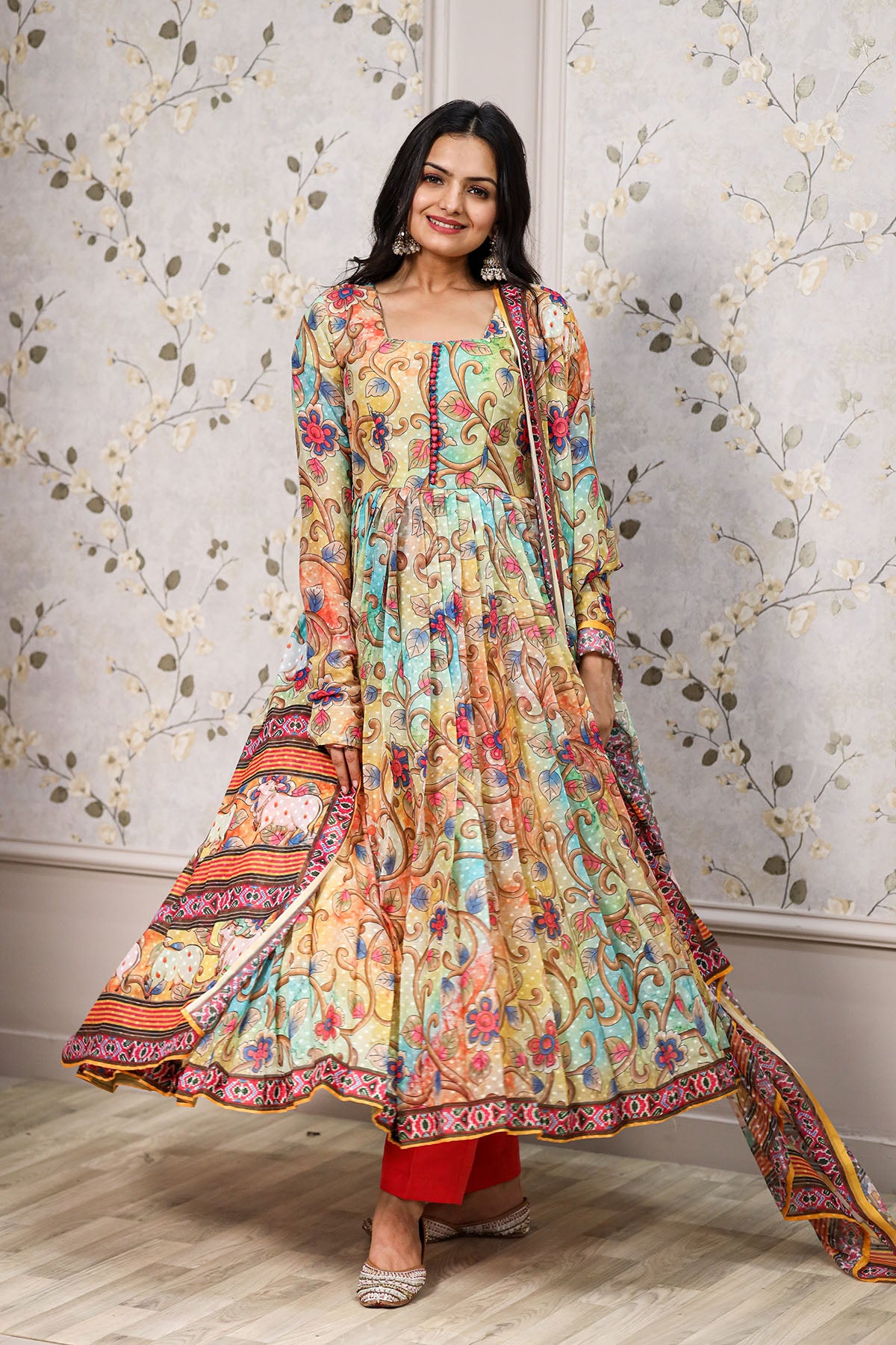 Sunheri chidiya dress Bk537n