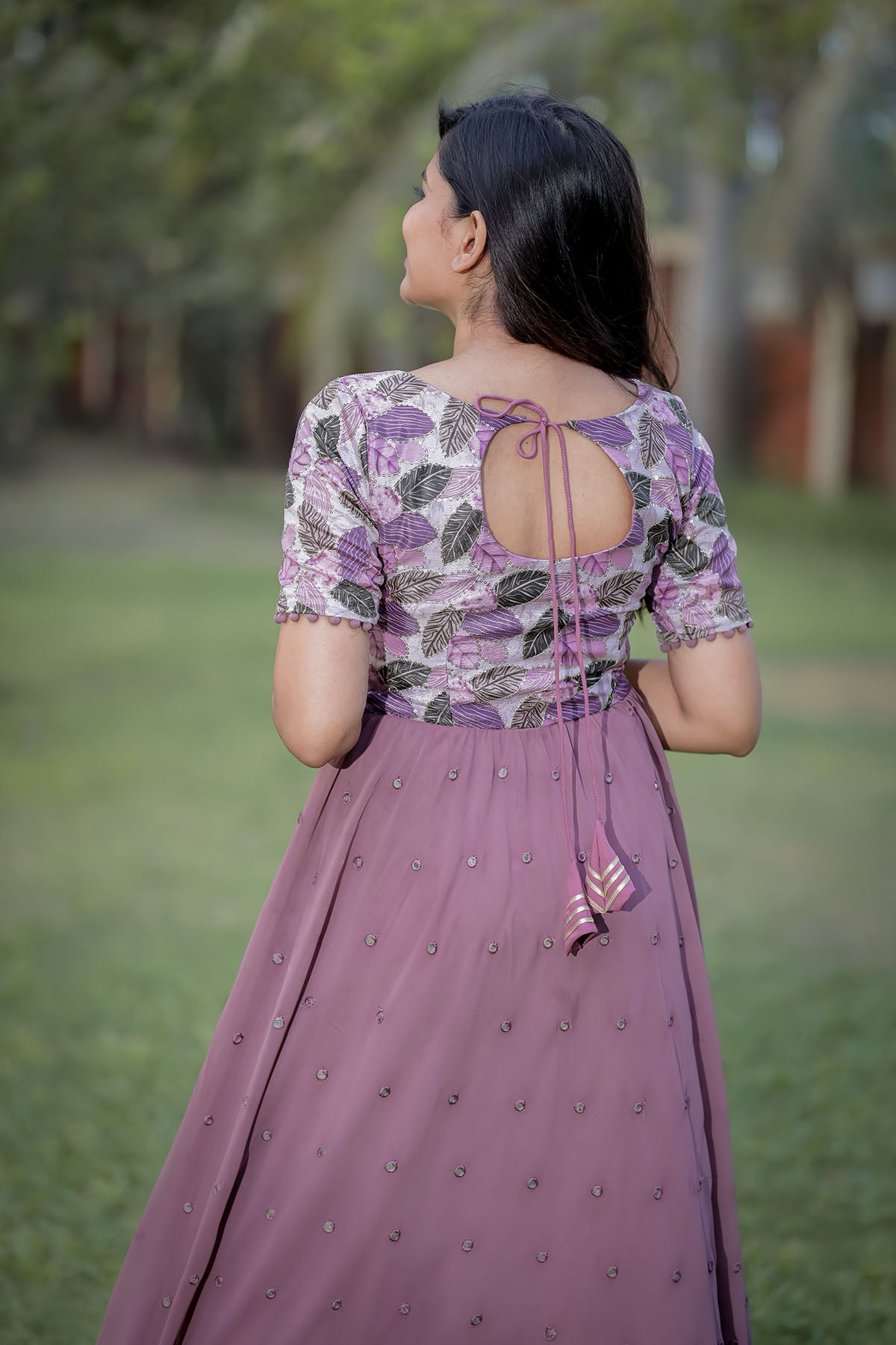 Lavender mirror long dress Bk466n